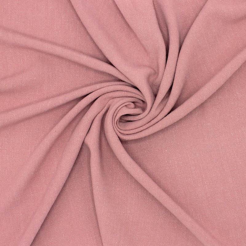 Effen stof van viscose en linnen - oud roze