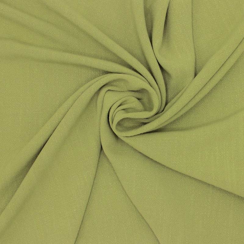 Plain viscose and linen fabric - avocado green
