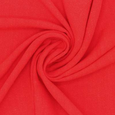 Plain viscose and linen fabric - red