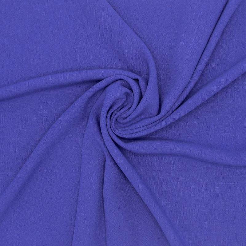Plain viscose and linen fabric - blue