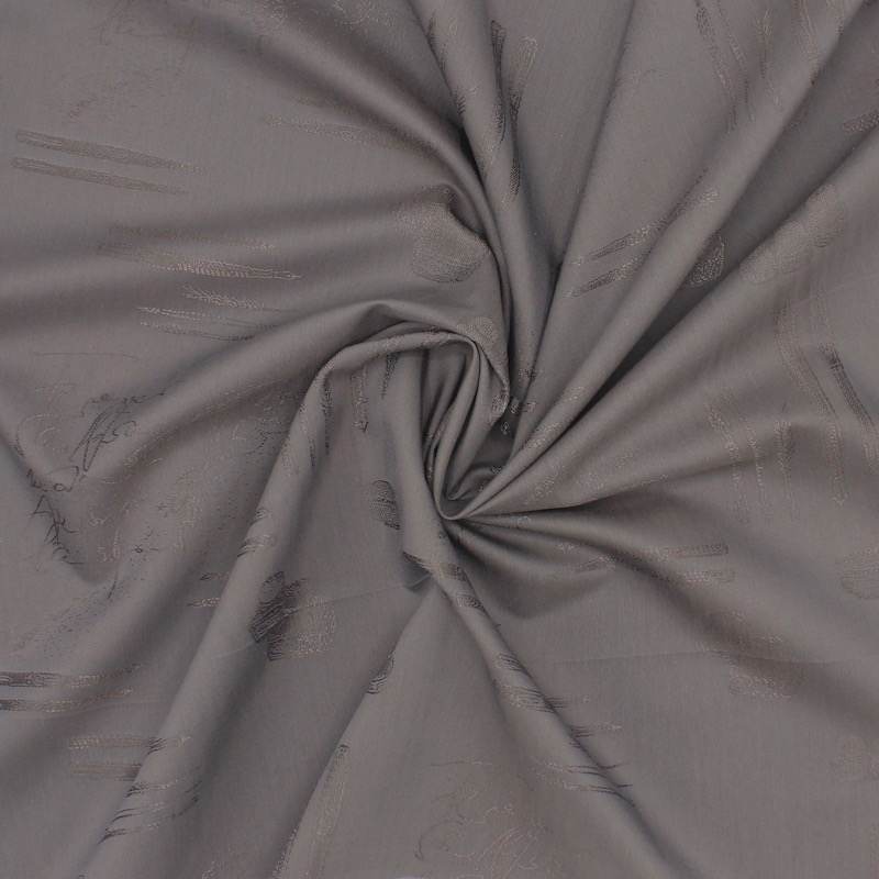 Tissu jacquard motif satiné - gris