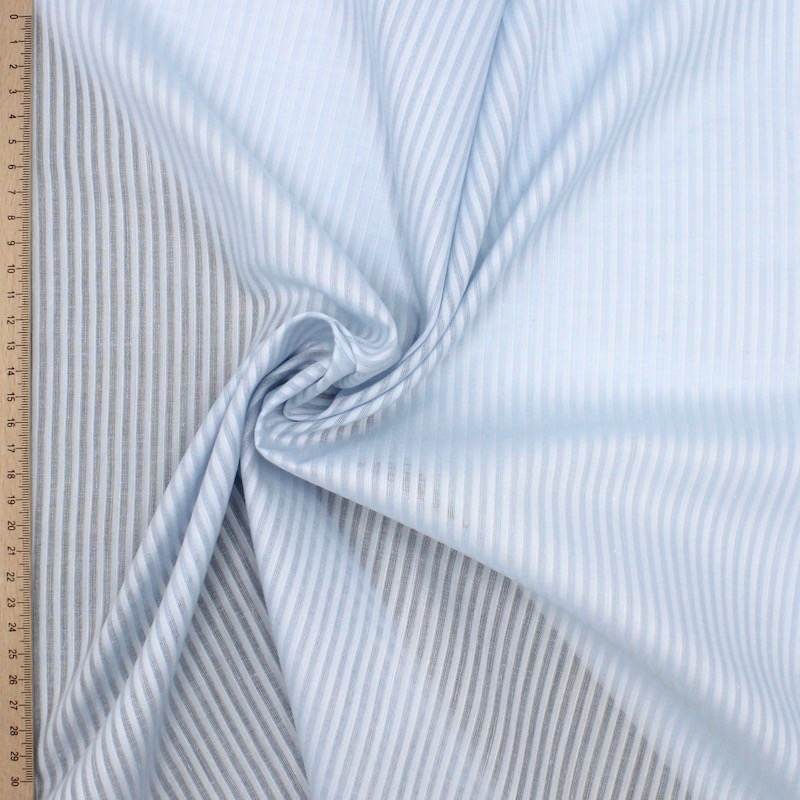 Cloth of 3m striped jacquard voile fabric - sky blue