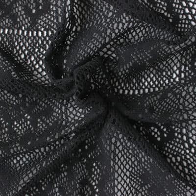 Tissu en crochet noir