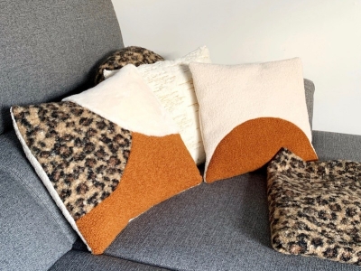DIY sewing - cushion with bouclé fabric